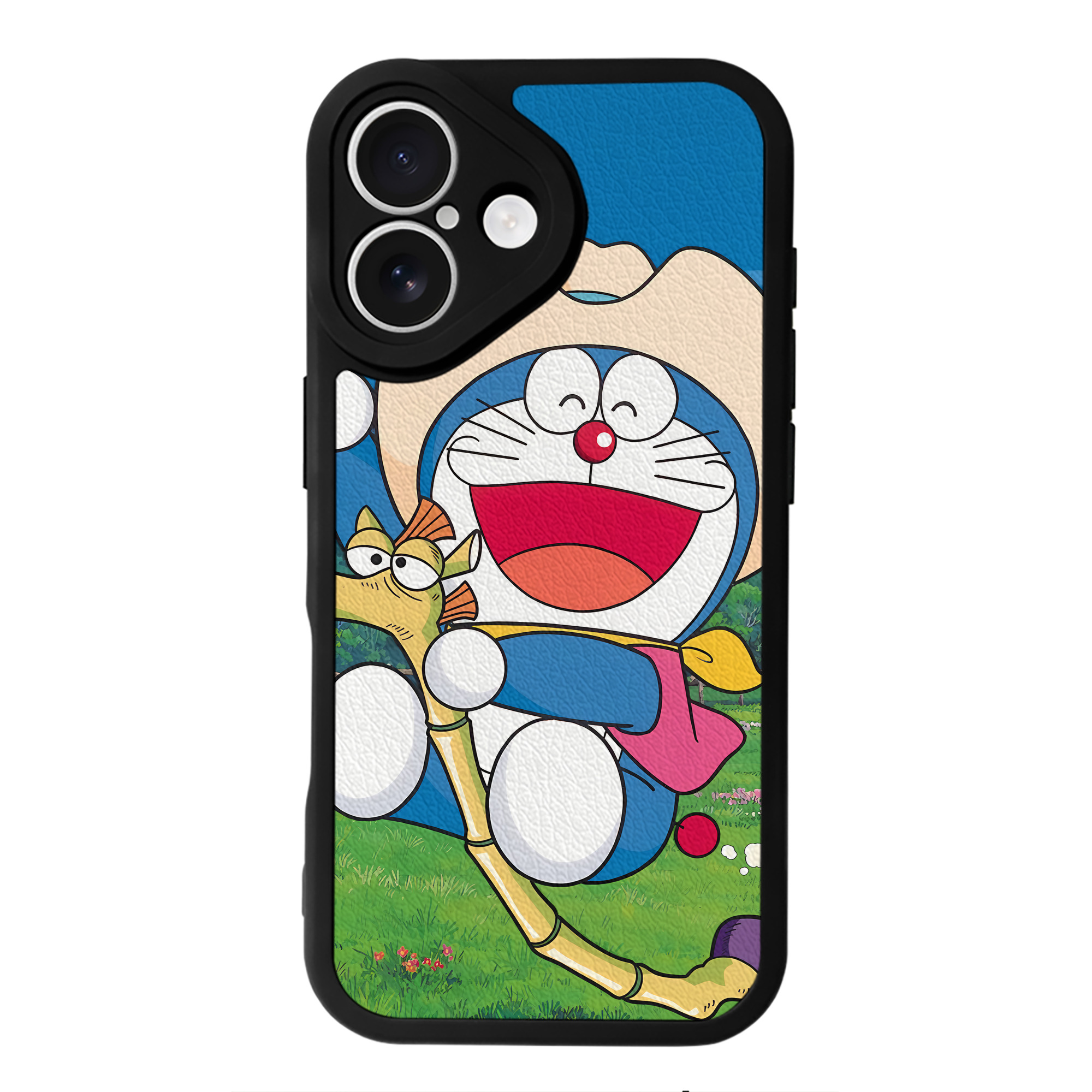 （画像用） ドラえもん Doraemon 【iPhone 16シリーズ対応】シリコンスマホケース（レザー調） 材質：シリコン